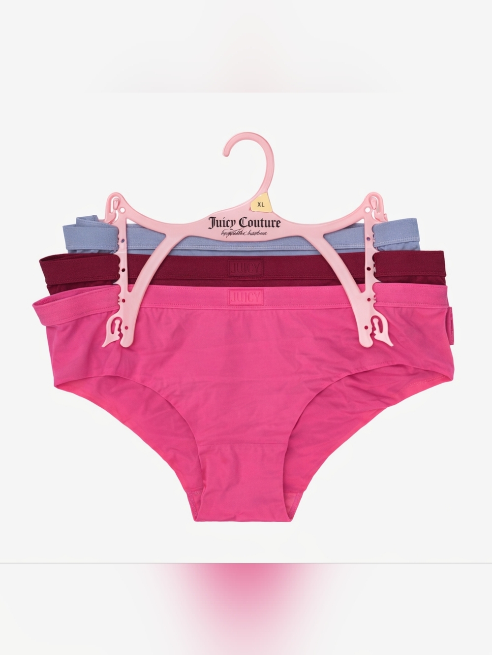 Juicy Couture Pink and Burgundy Underwear Panties Trio Set XL